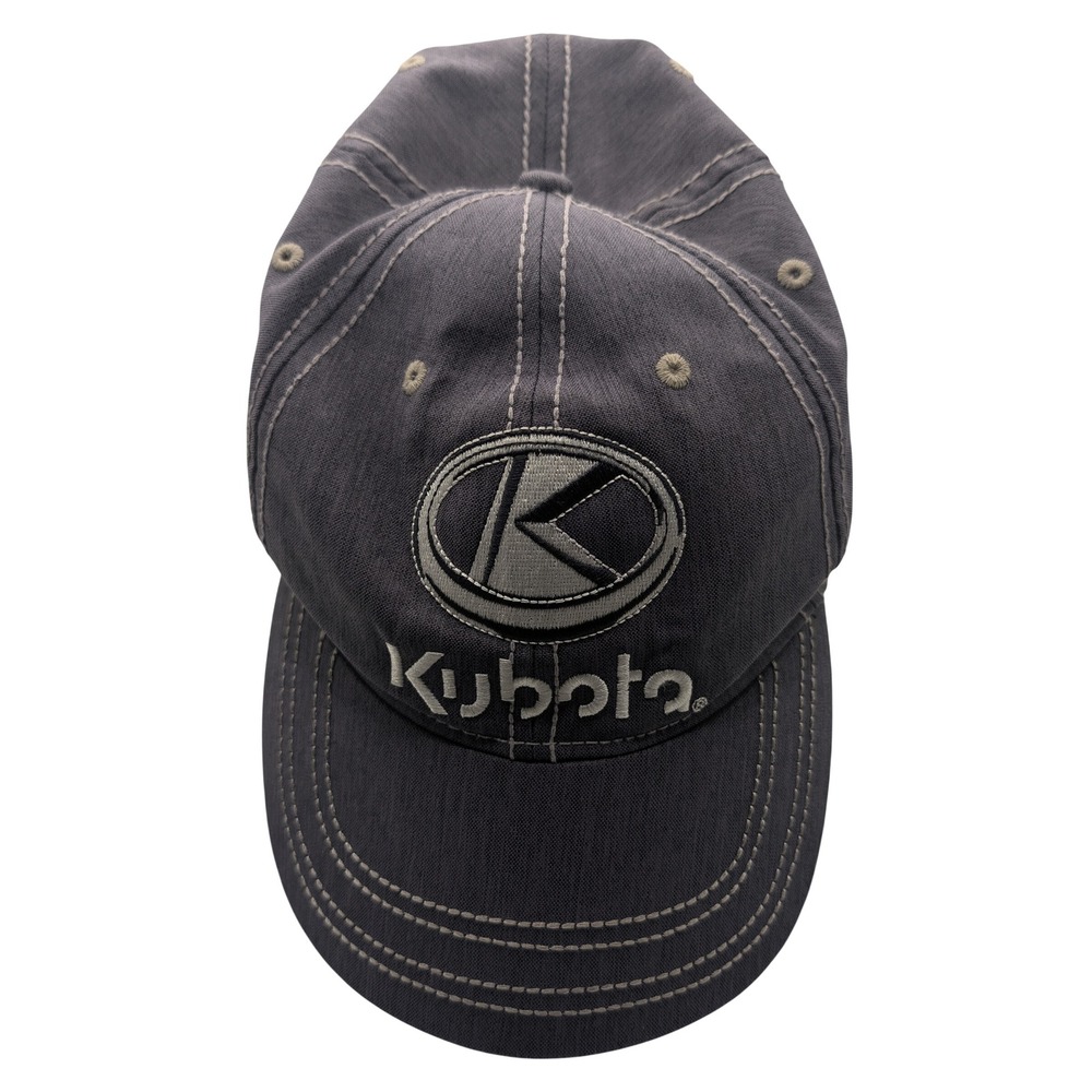 Kubota Hat OSFA Gray Tractor Logo Baseball Cap Woodstock Equipment Co.